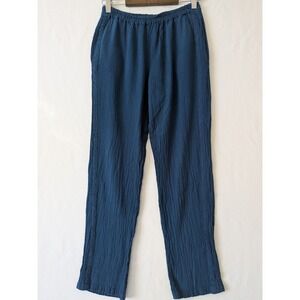 CottonWays Women Blue Gauzy Elastic Waist Pants Size 1 Small Beachy Boho Causal‎